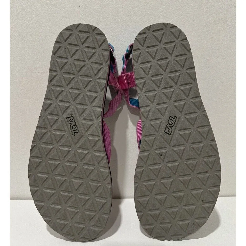 Teva women size 10 hook & loop flats comfort thongs ankle strap sandals 1003986